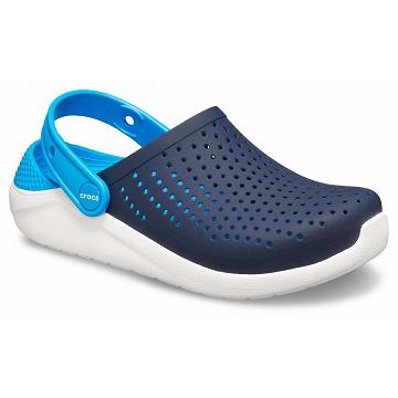 Crocs LiteRide™ Girls' Clogs Navy / White | Australia 1560MQZA